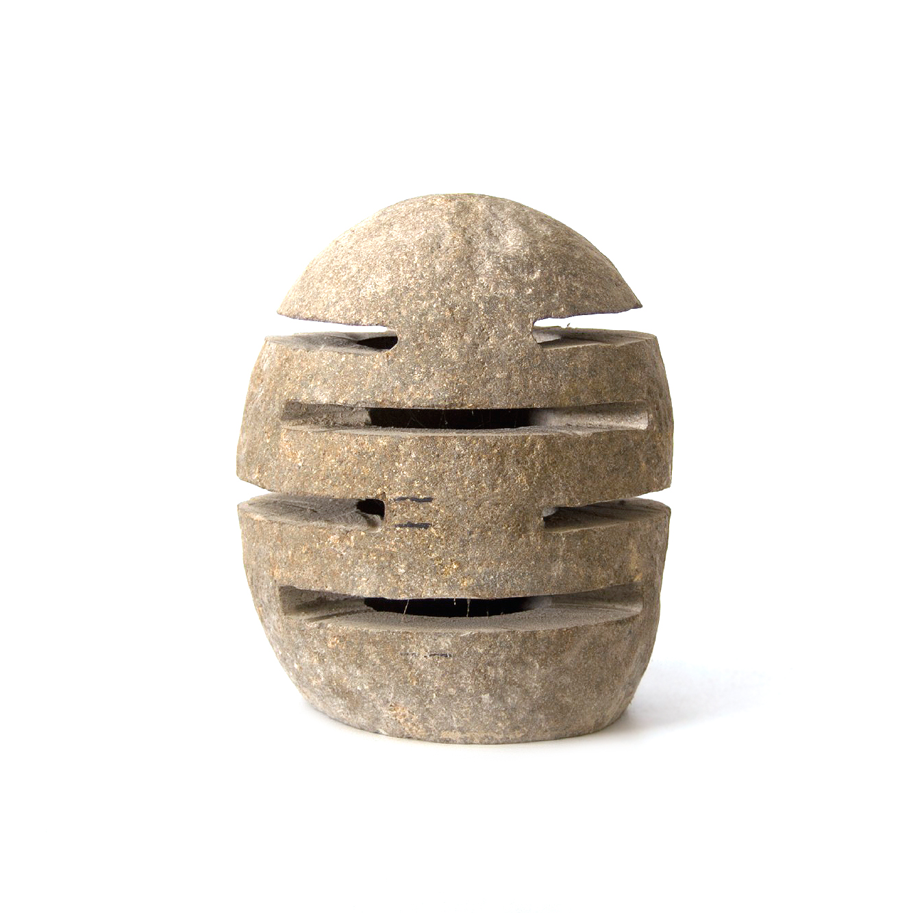Naturstein-Leuchte mit Teelichthalter, H 20-25 cm von fischer's lagerhaus