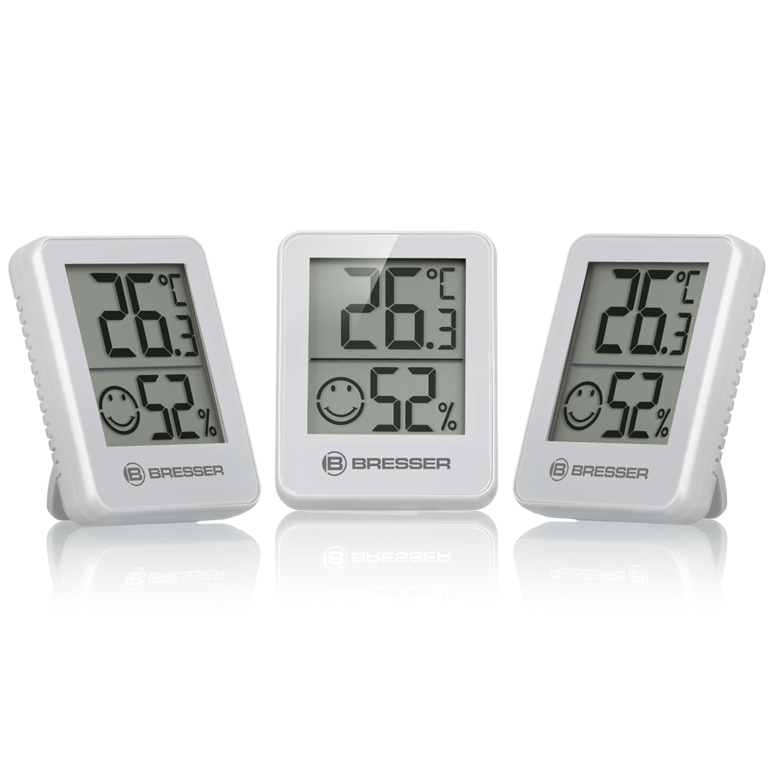 BRESSER ClimaTrend Hygro Indikator 3er-Set Thermo-Hygrometer Farbe: weiss