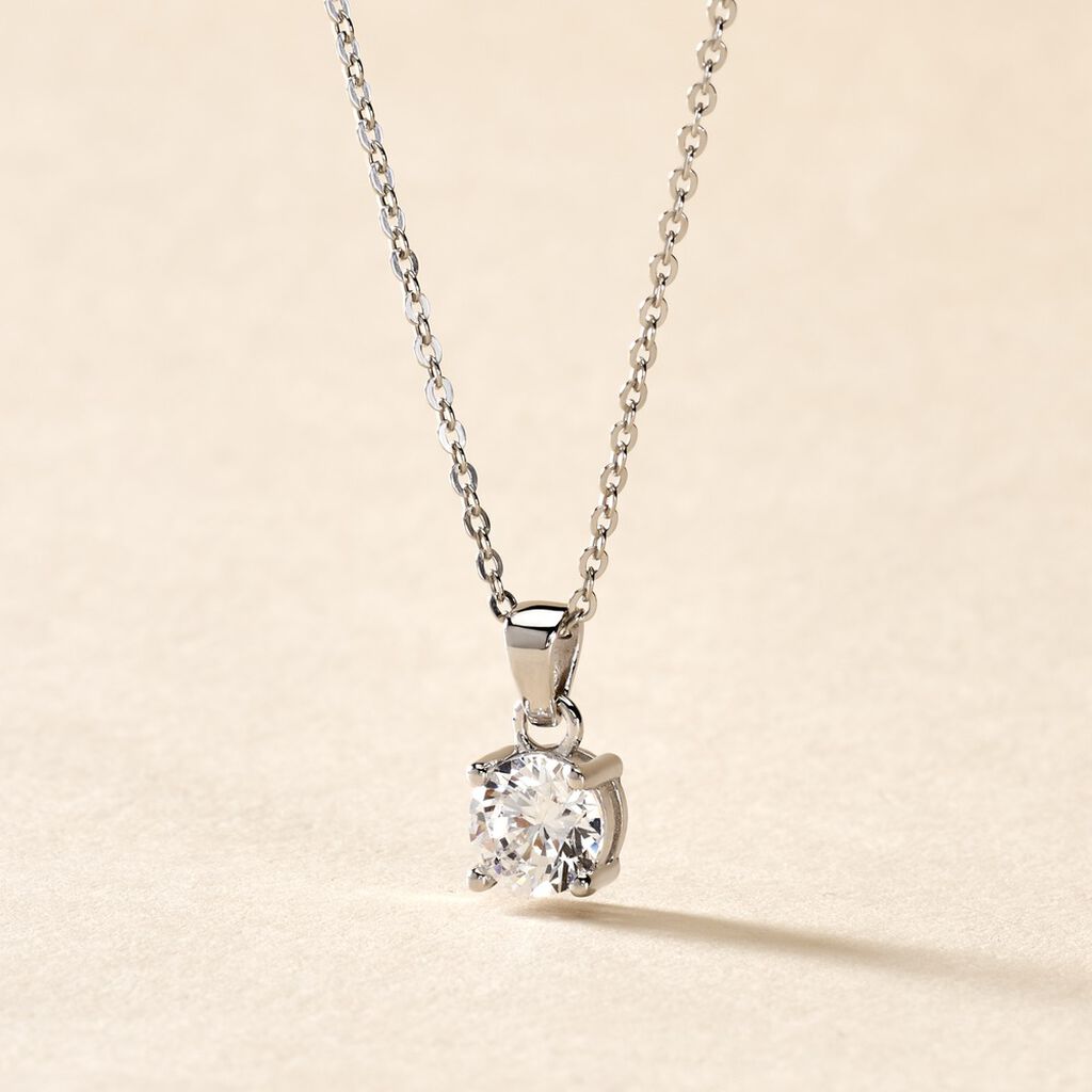 Collier Lynna Argent Blanc Oxyde De Zirconium