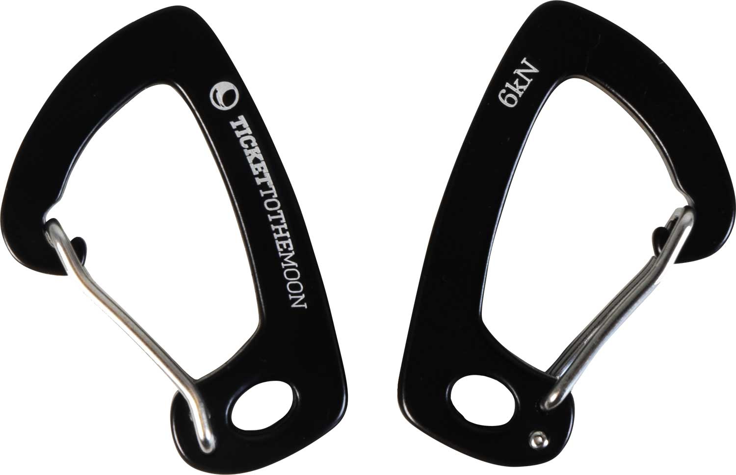 Ticket To The Moon 6kN Aluminium Karabiner für Ausrüstung und leichte Hängematte 2 Stück