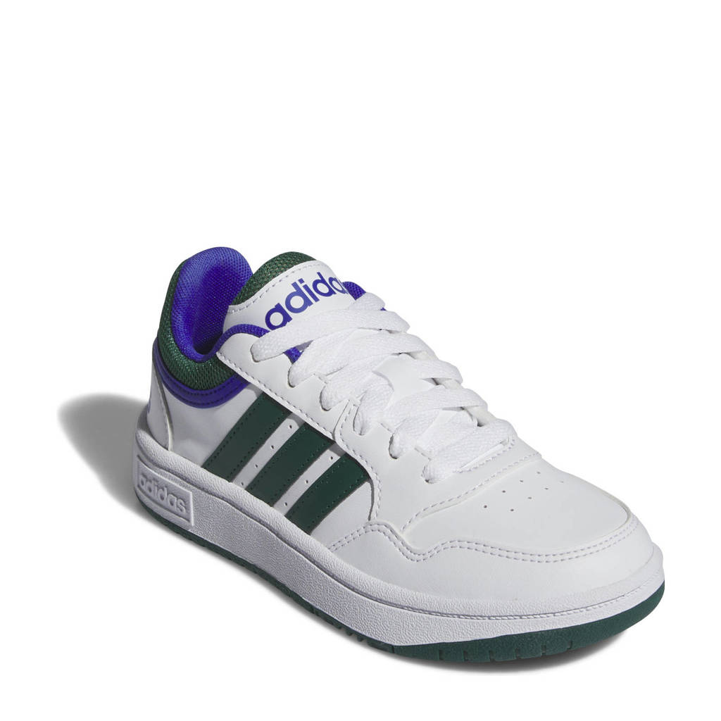 adidas Hoops 3.0 sneakers wit/groen/kobaltblauw