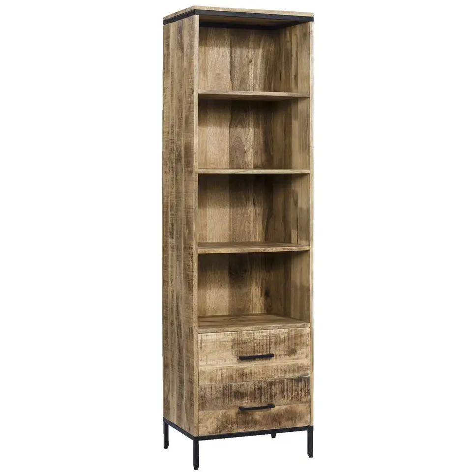 Boekenkast Trevor - mangohout - 55x190x40 cm