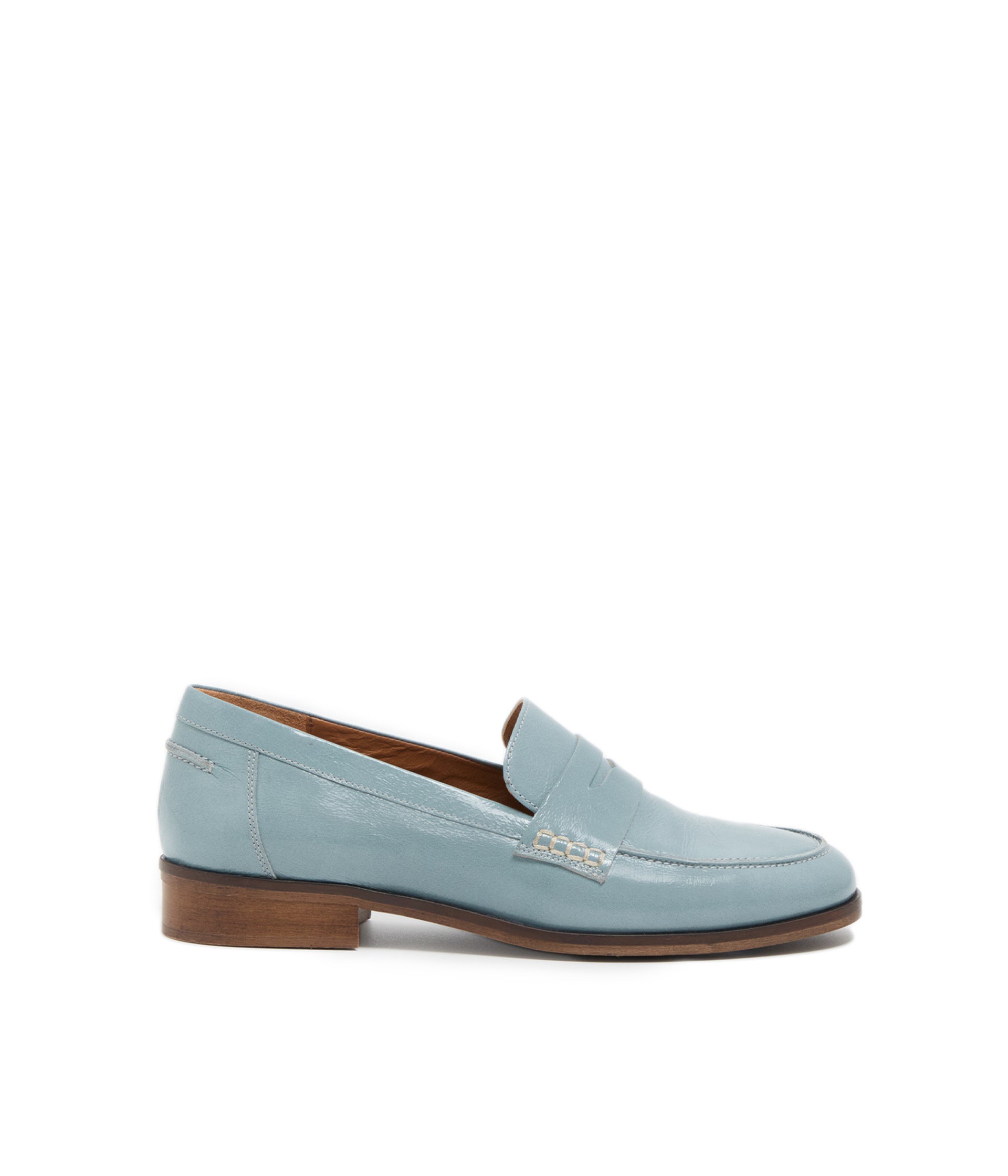 Mocassins cuir bleu Joséphine