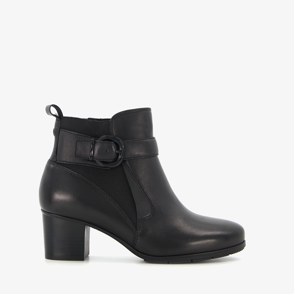 Tamaris Comfort leren dames enkellaarsjes met hak