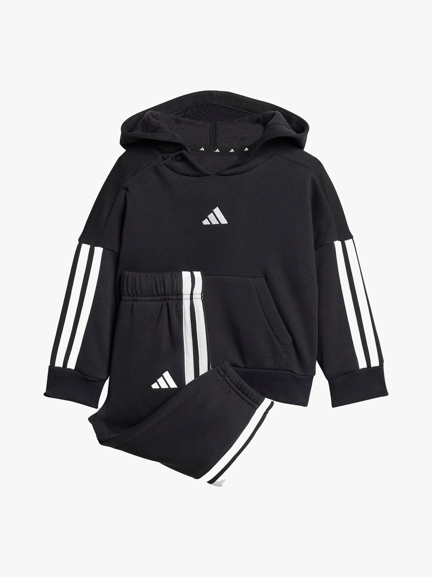 3-Stripes Fleece Hood Jog Sett Infant