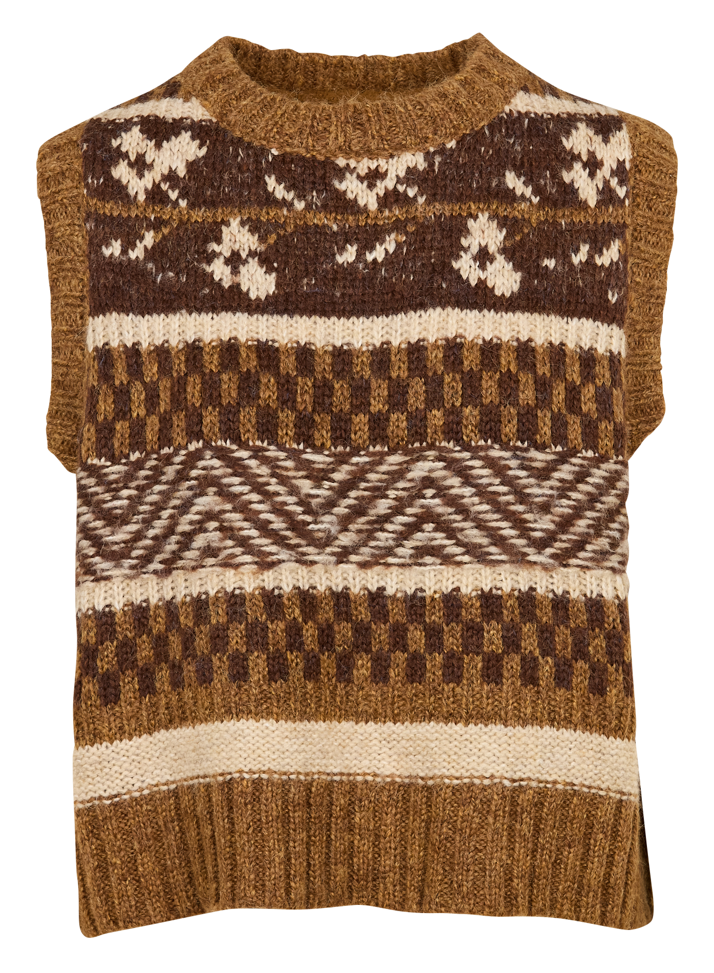 Pull droit en jacquard imprimé | Marron