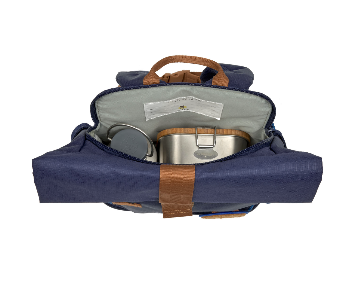 Lassig Lassig Mini Rolltop backpack Little gang Navy