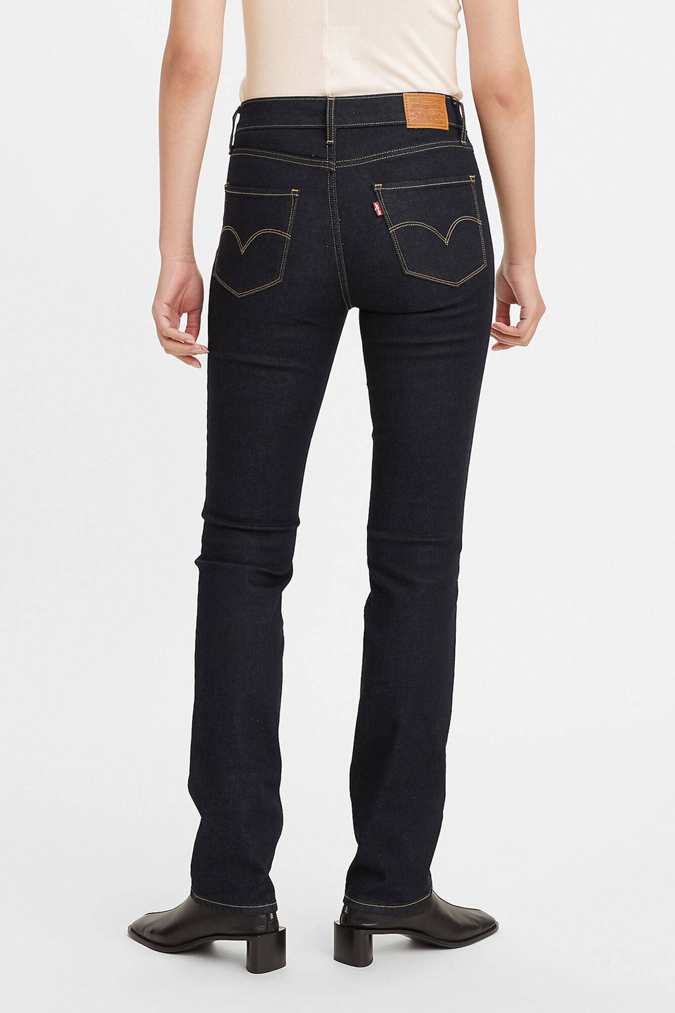 Calça jeans reta de cintura alta 724™ com Lyocell - azul escuro