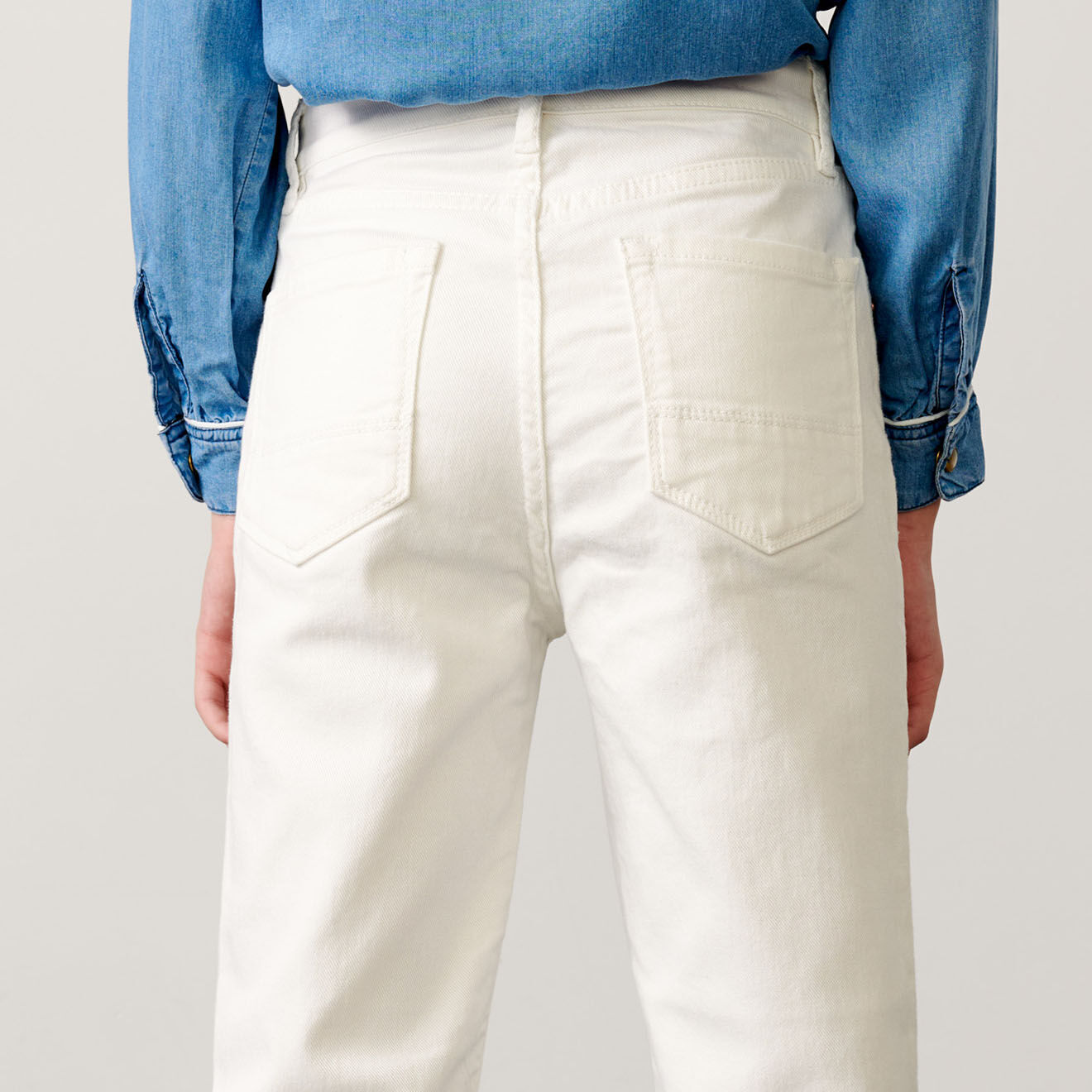 Bellerose Pantalon Pinata en Toile de Coton coupe droite blanc