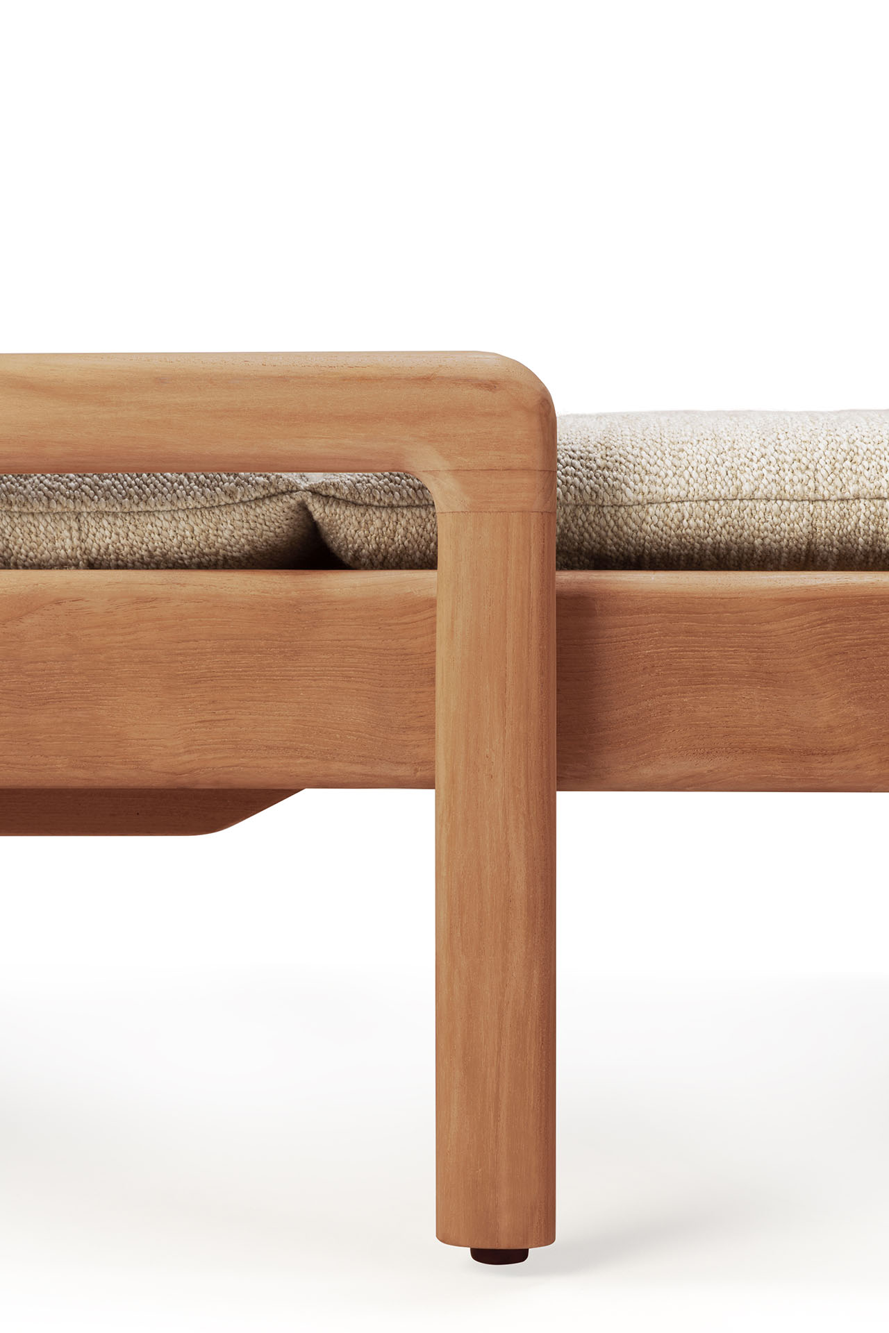 Teak Jack lounge chair - outdoor - dun kussen naturel