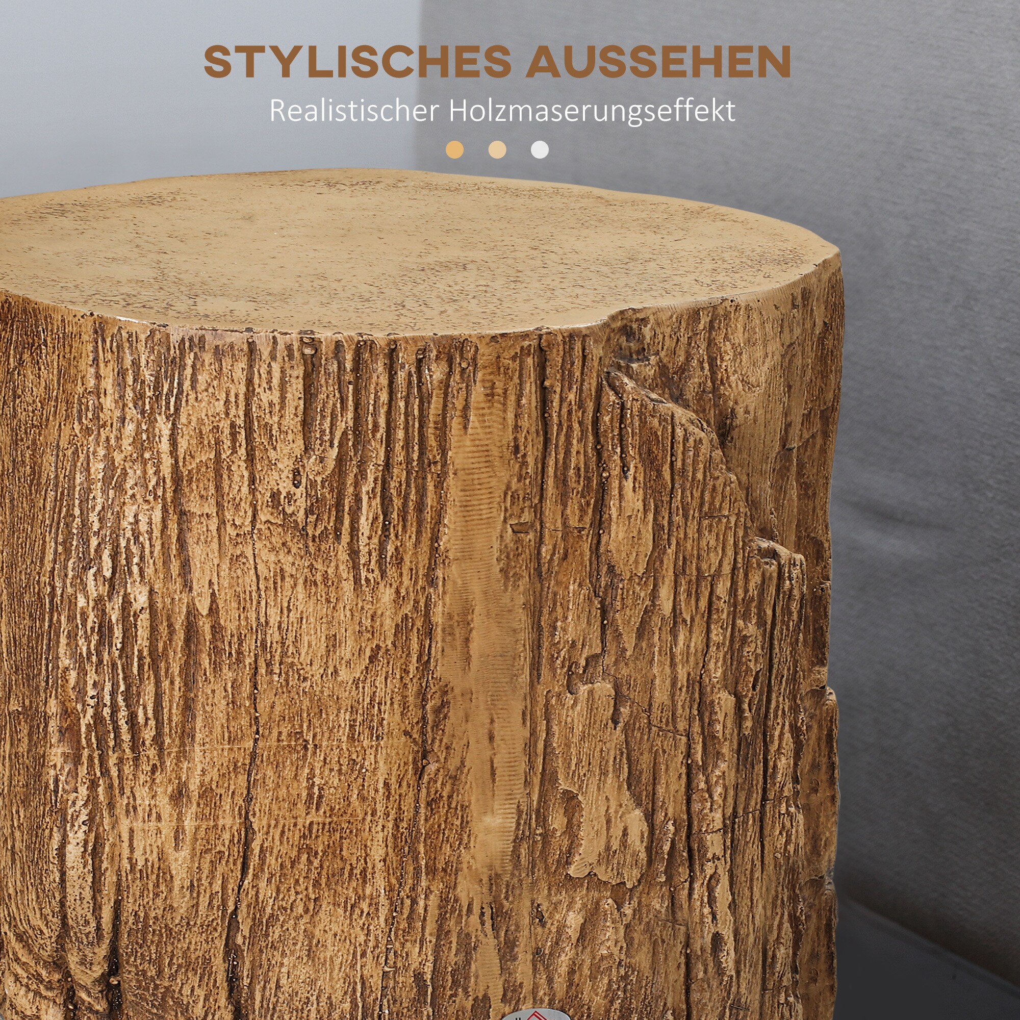 HOMCOM Beistelltisch mit vier verstellbaren Füßen natur 37L x 37B x 43H cm