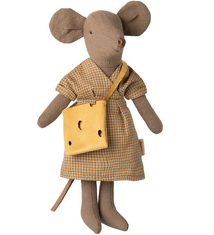Maileg Maus - Muttermaus - Hellbraun/Gelbe Tasche