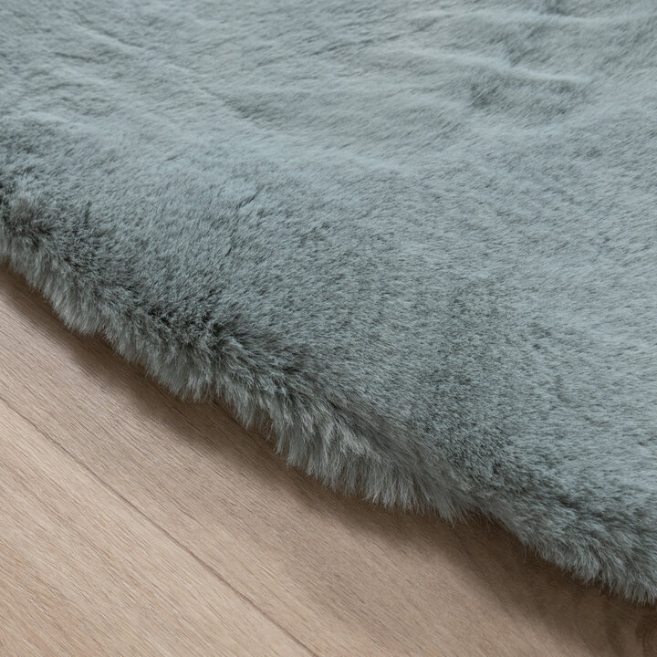 Rond Hoogpolig vloerkleed - Comfy Supreme Blauw/Groen