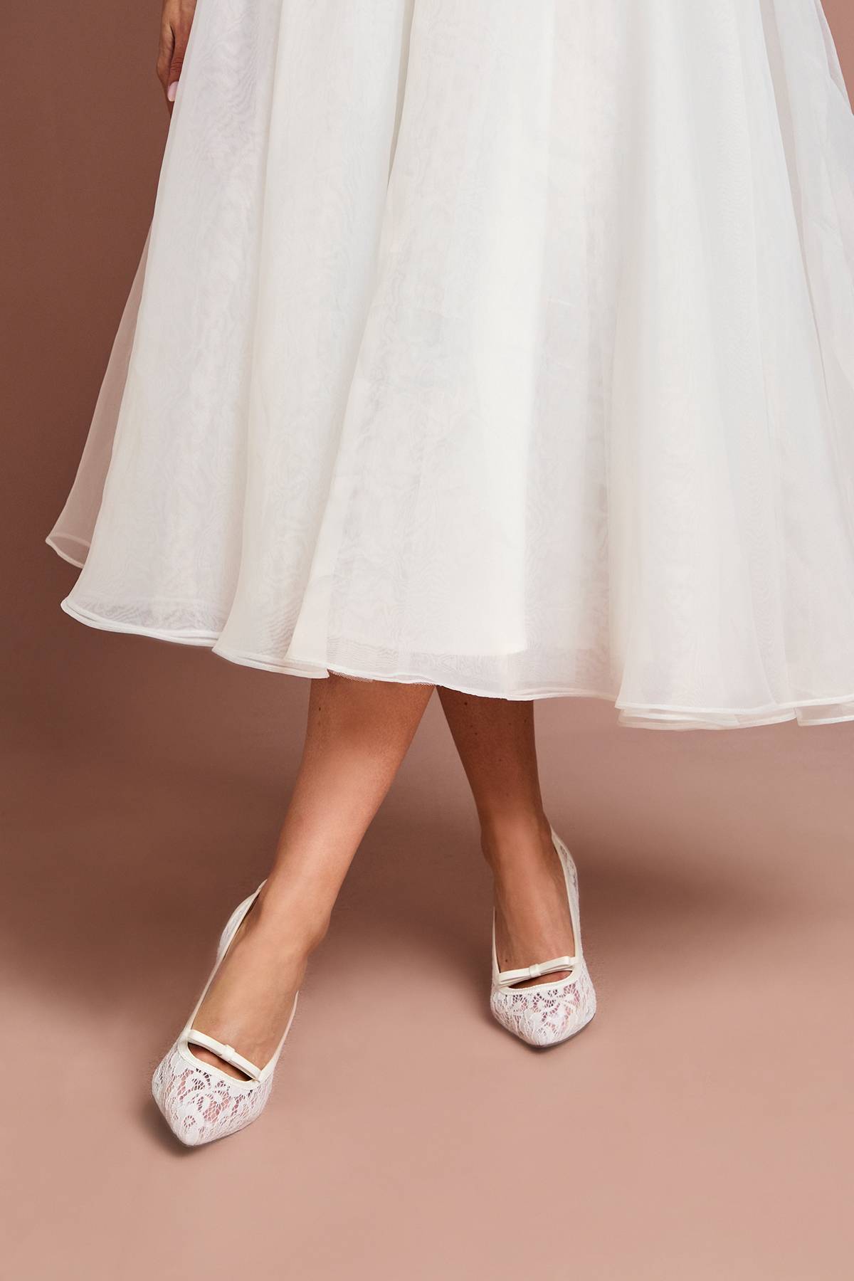 Coast Escarpins de Mariée Alexis à Bride Arrière avec Détail Nœud en Dentelle et Talon Aiguille