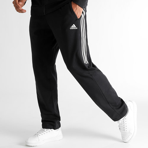 Ensemble De Survetement A Bandes IJ6074 Noir Blanc Gris