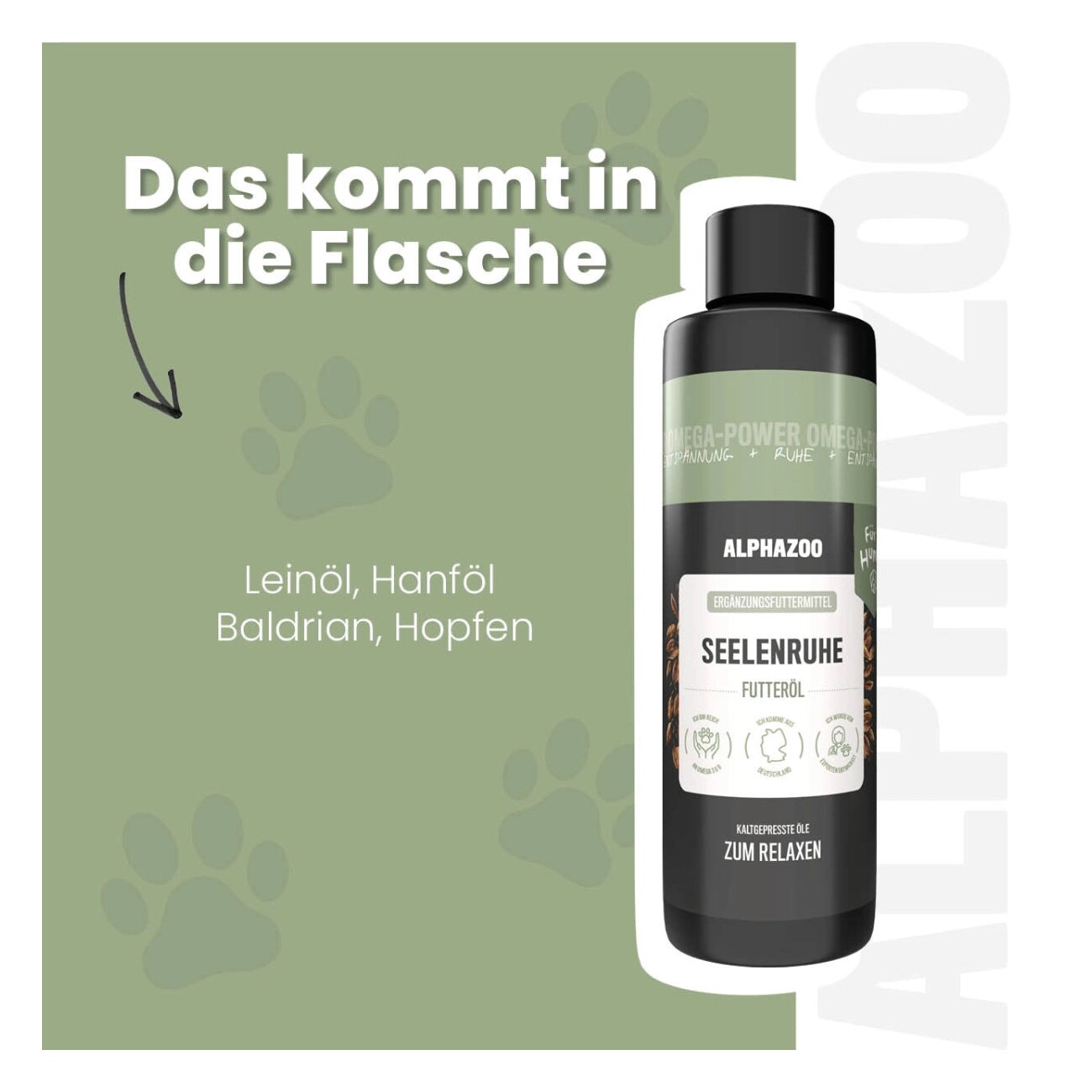 ALPHAZOO Seelenruhe Futteröl für Hunde und Katzen 250 ml