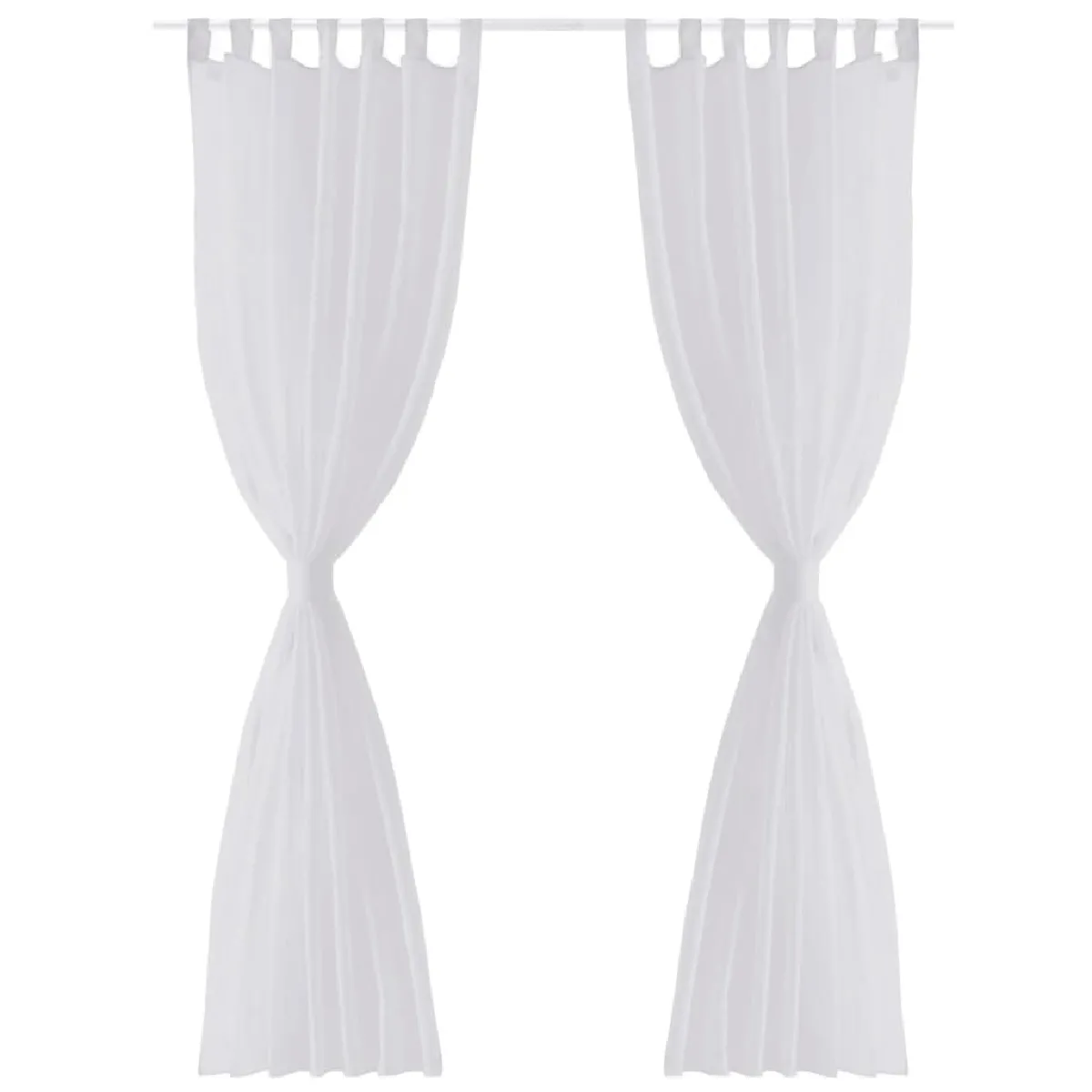 vidaXL Rideaux fins - Blanc - 140x175 cm