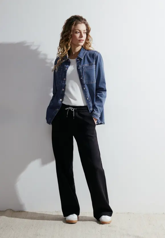 Jeans Overshirt - mid blue wash