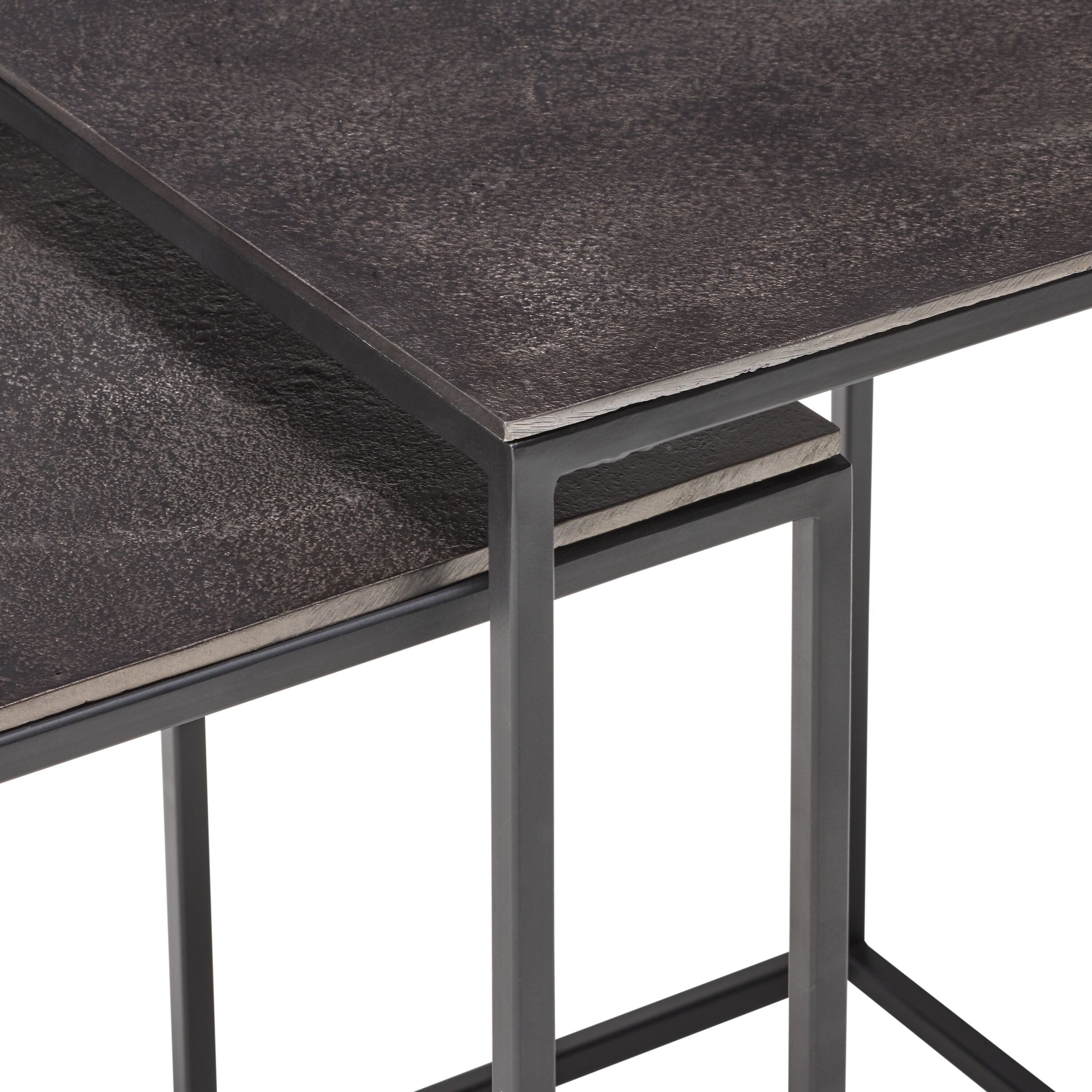 LADINA Beistelltisch - Schwarz / B: 40.0 cm x T: 40.0 cm x H: 50.0 cm