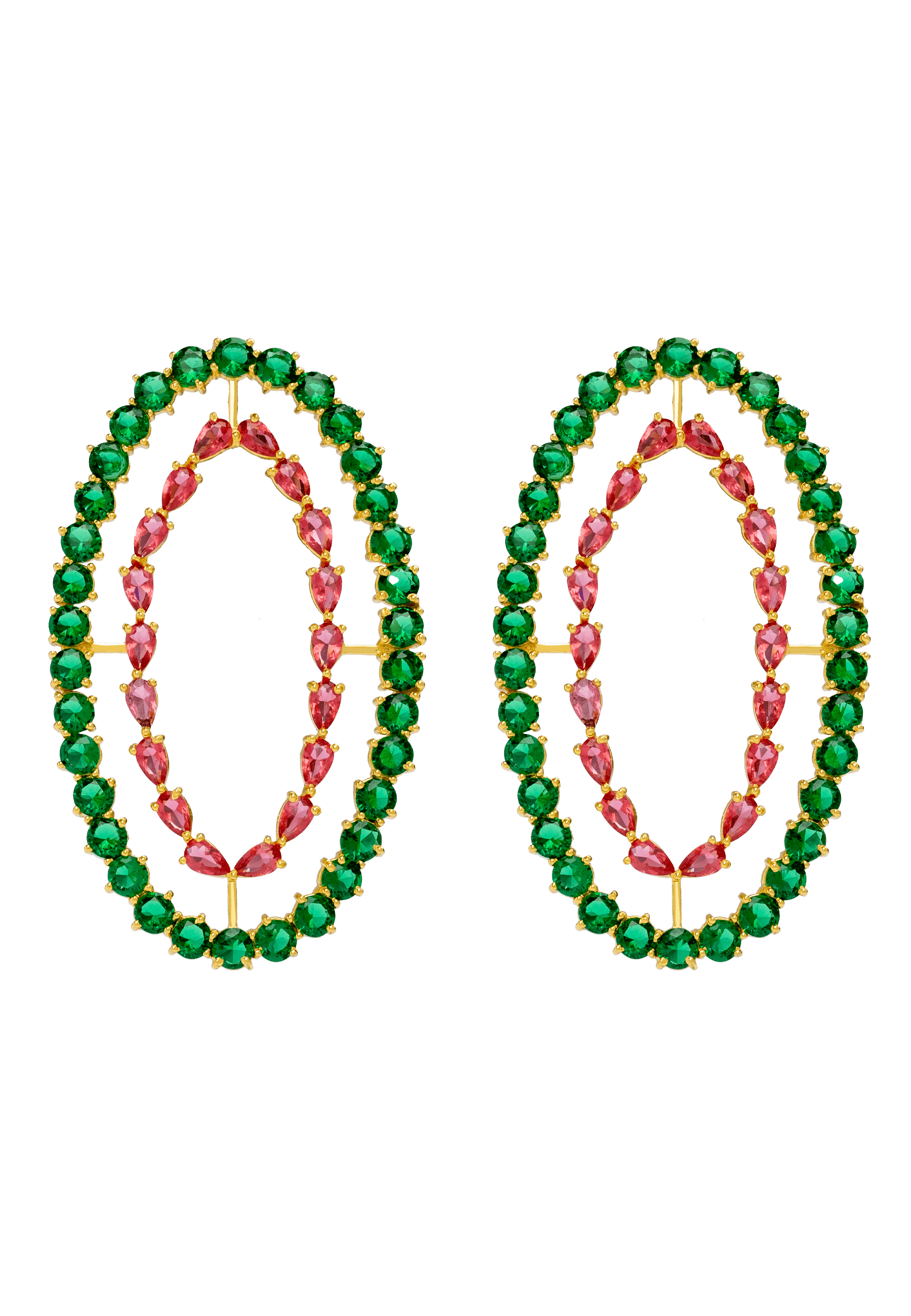 RIVOLI - Boucles d'oreilles ovales | Vert