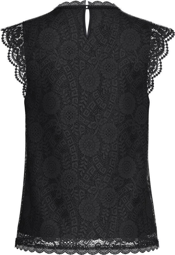 Pieces PCOLLINE SL LACE TOP NOOS Sort