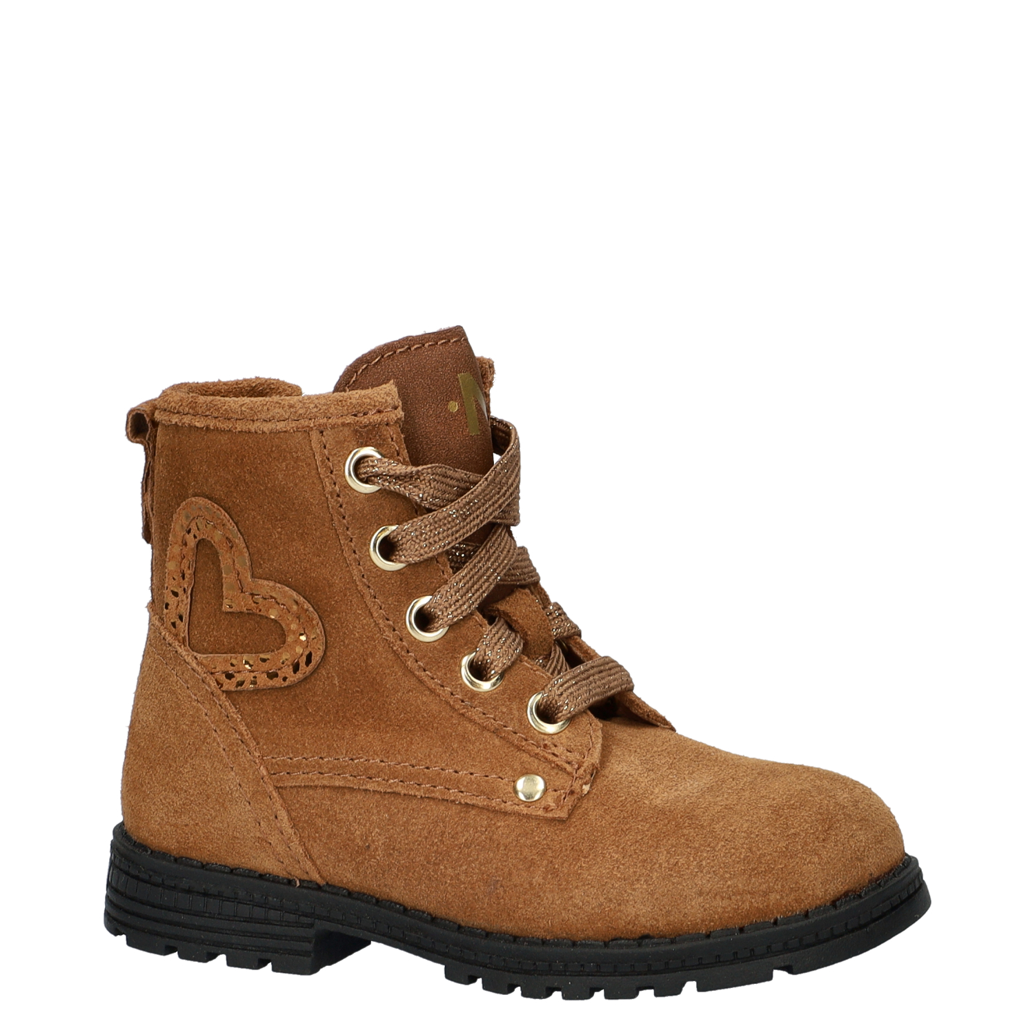 meisjes veterboot Nelson Kids Cognac