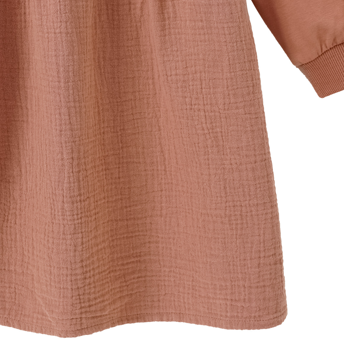 Topolino Pure Collection Mädchen Kleid aus Sweat und Musselin terracotta