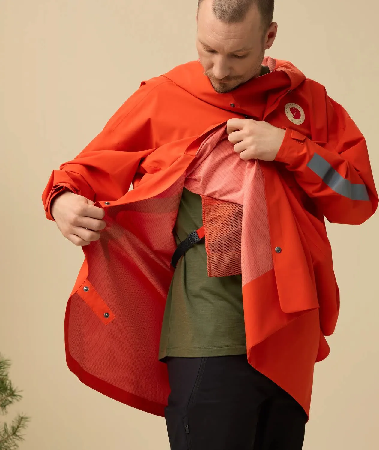 Fjällräven Hoja Rain Fox Poncho Flame Orange