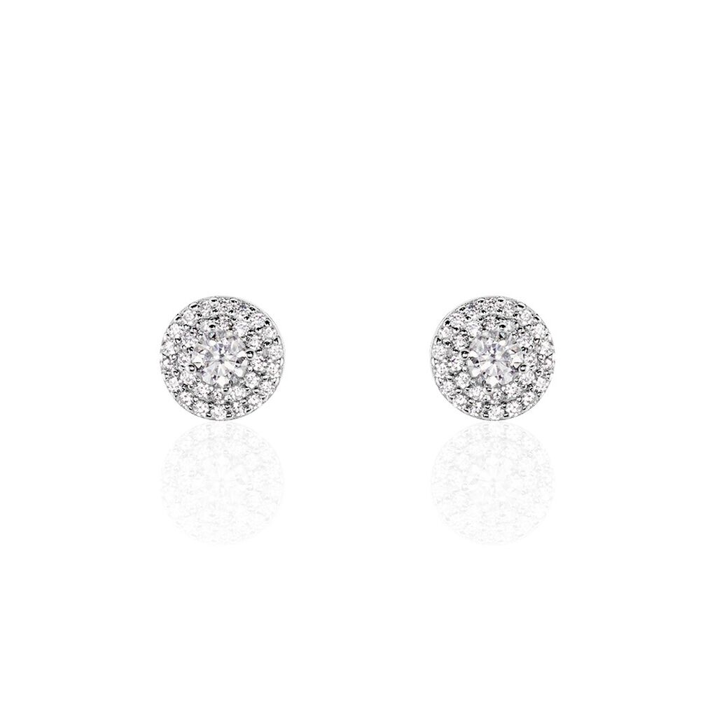 Boucles D'oreilles Puces Hildegonde Argent Oxyde De Zirconium