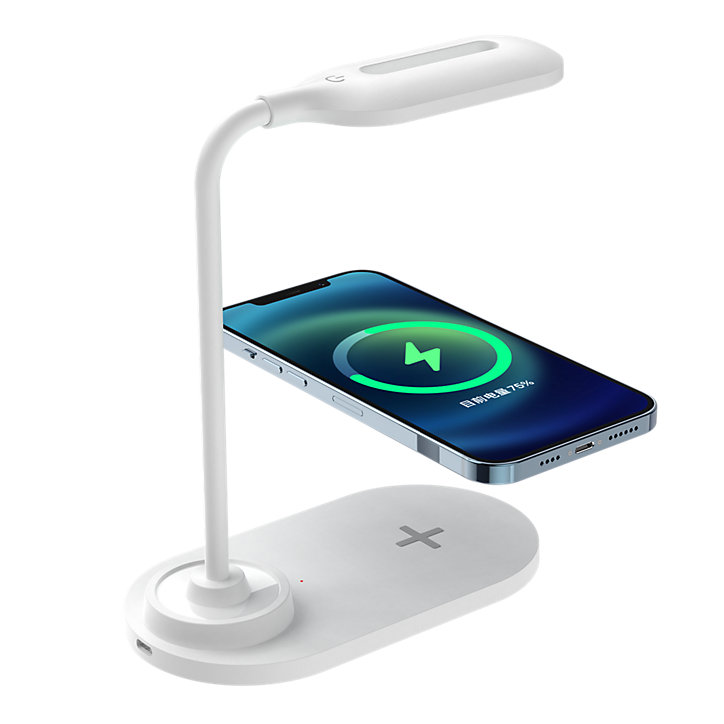 Lampe de bureau USB avec charge à induction 15W blanc Bigben