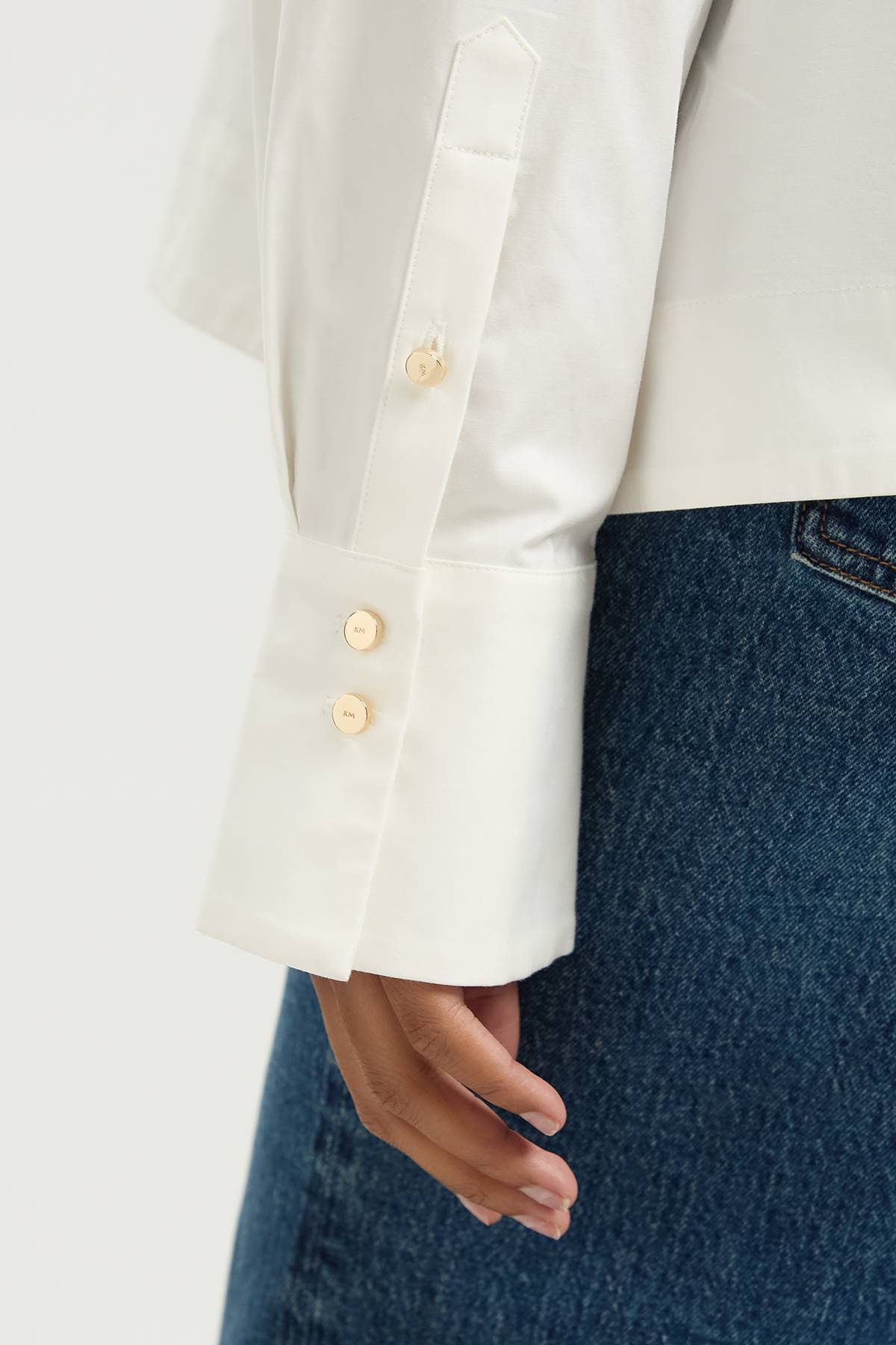 KarenMillen Chemise En Popeline De Coton Avec Broderie Ajourée Grande Taille