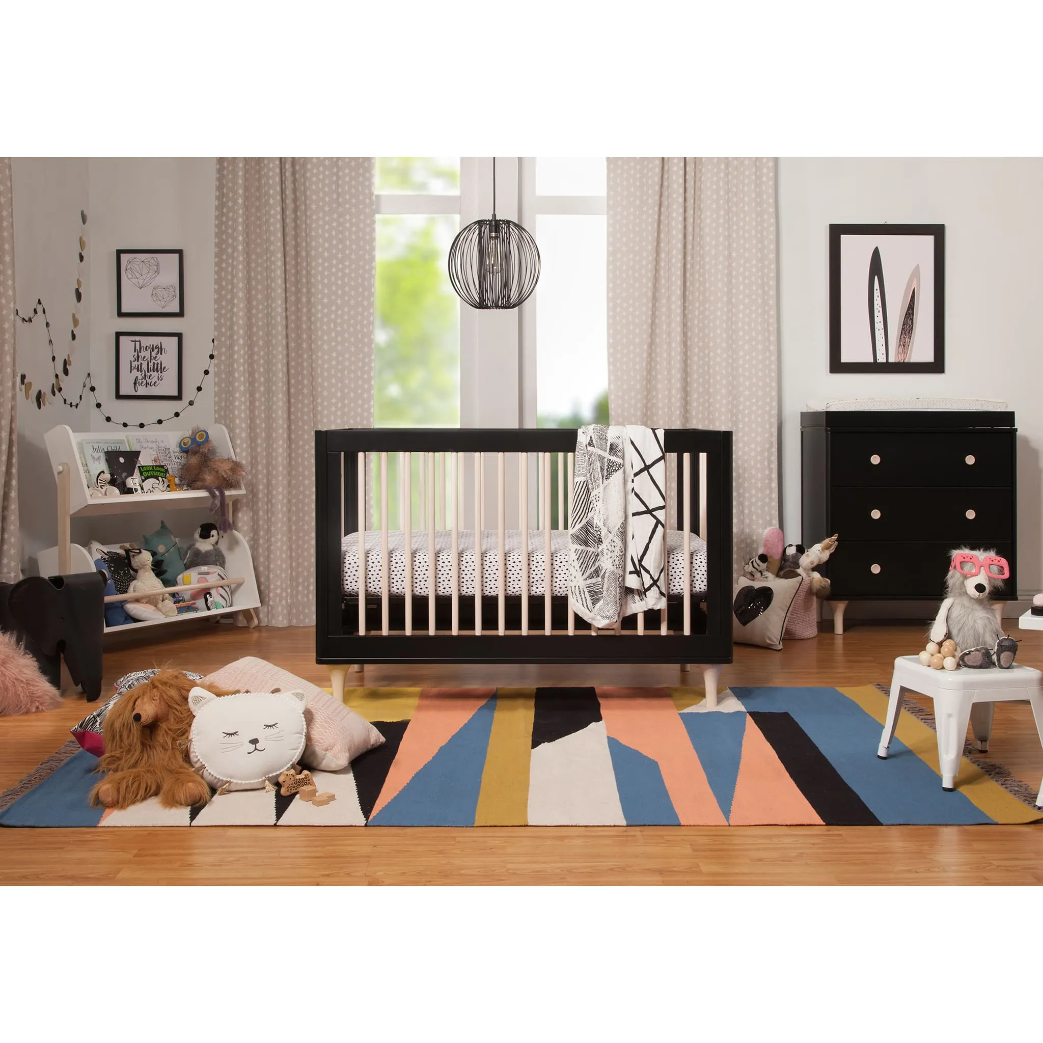 Babyletto Couchette Convertible 3 en 1 Lolly - Noir  Naturel Lavé