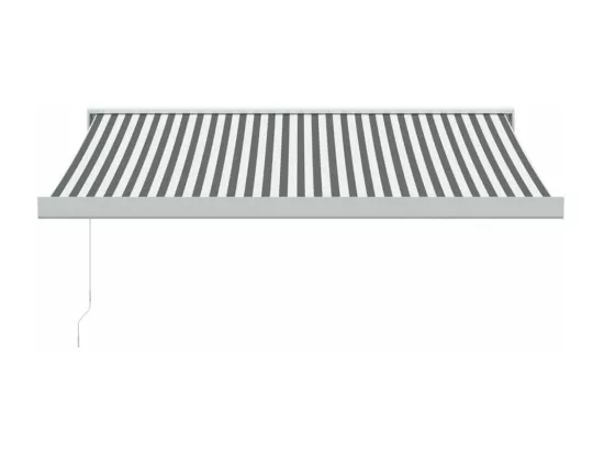 Auvent rétractable anthracite et blanc 3,5x2,5m tissu/aluminium