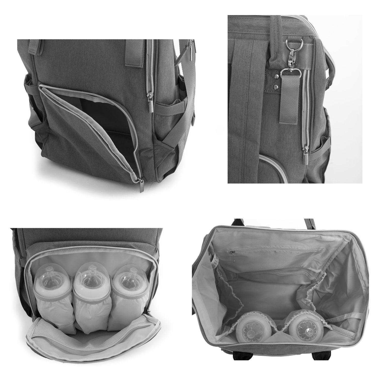Kikkaboo Wickeltasche Siena, Rucksack, Wickelunterlage, Grifflänge einstellbar schwarz