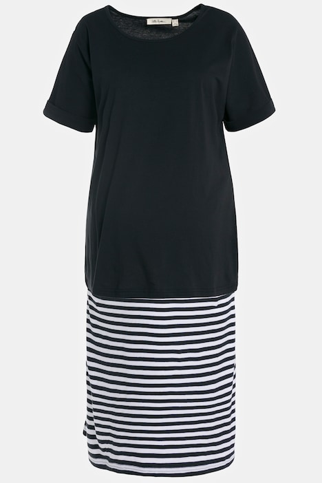Bellieva-Kleid, Jersey, oversized, doppellagig, Halbarm, Biobaumwolle, GOTS