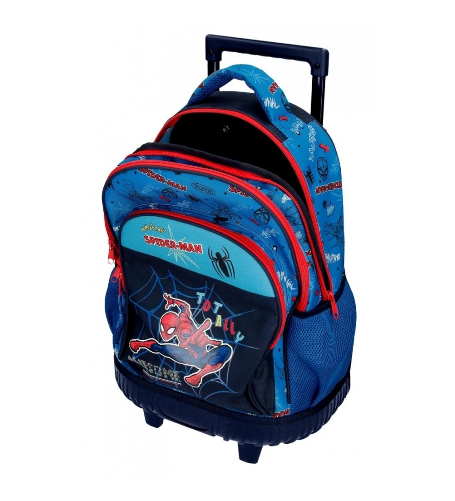 Mochila com Rodas Joumma Bags Homem-Aranha Totalmente Incrível 2R - Azul