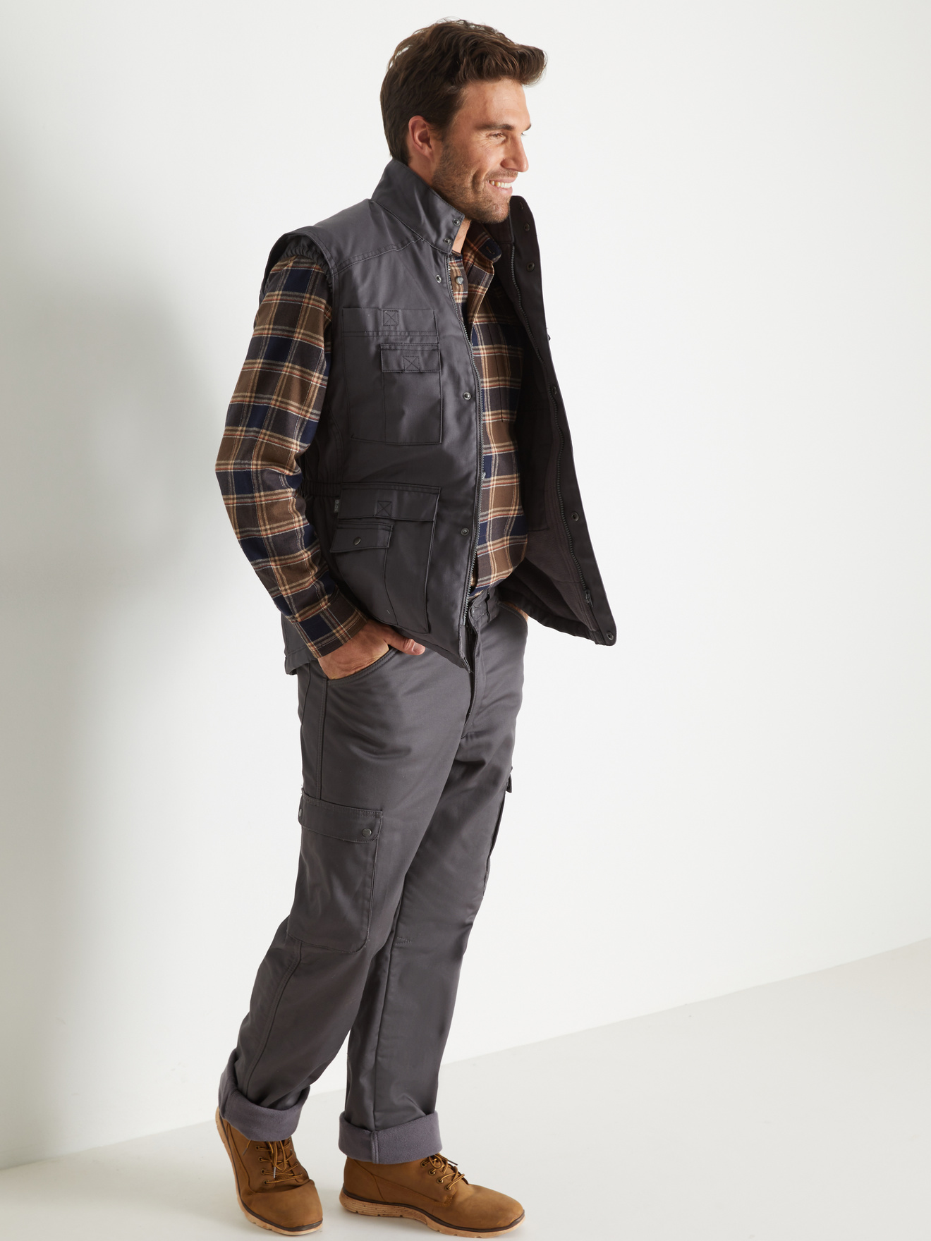 Blouson sans manches multipoches doublé