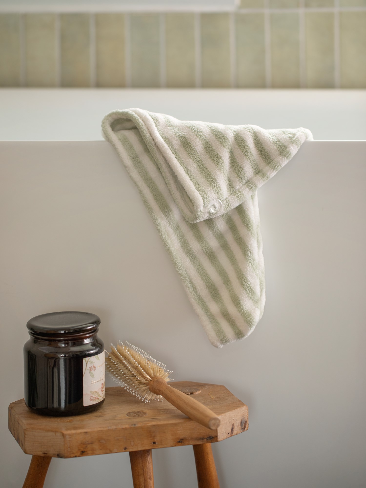 Håndklæde til hår | Mikrofiber. | Thyme Green