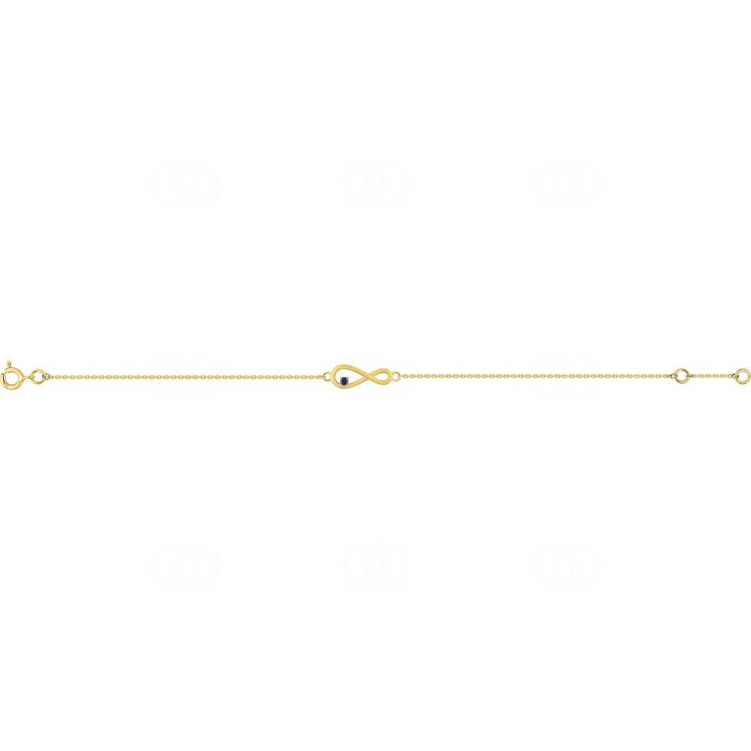Armband 750/18 K Gelbgold Infinity mit Saphir