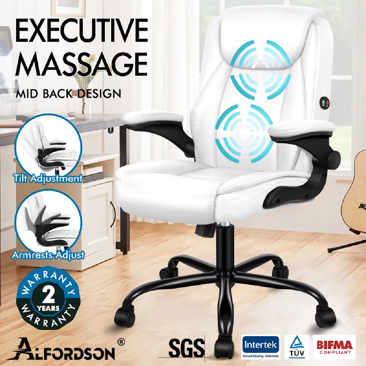 ALFORDSON Chaise de massage - Blanc