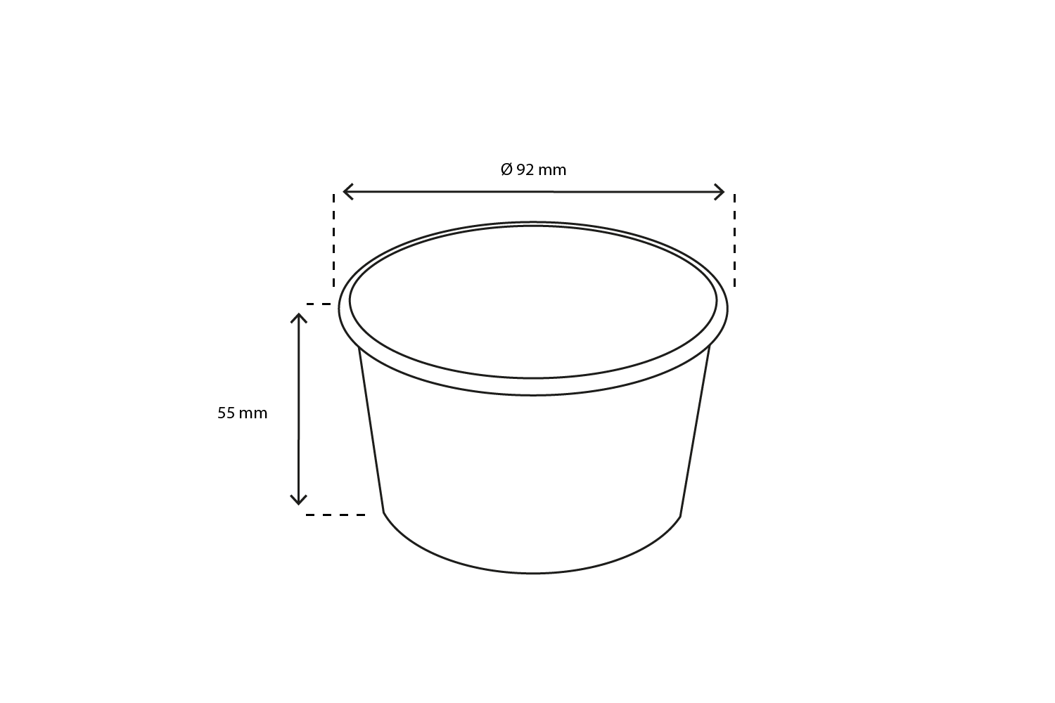 IJsbeker 240ml Ø92mm 8oz karton wit