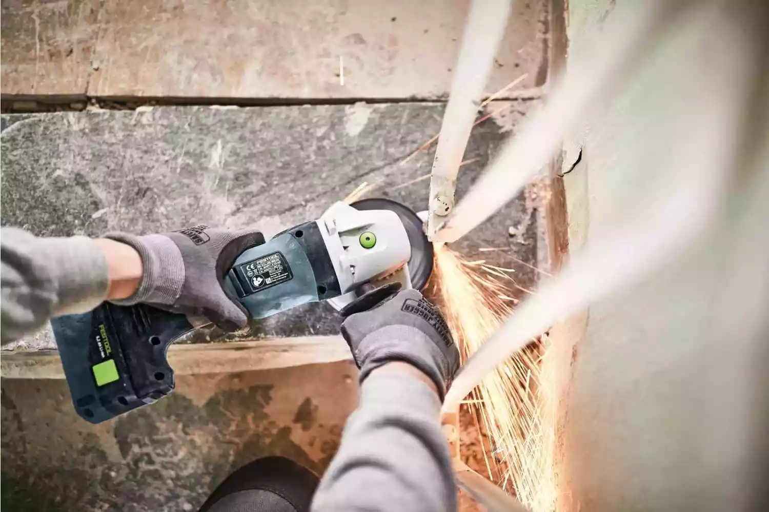 Festool AGC 18-125 5,0 EBI-Plus 18V Li-Ion accu haakse slijper set (2x 5,0) in systainer - 577700