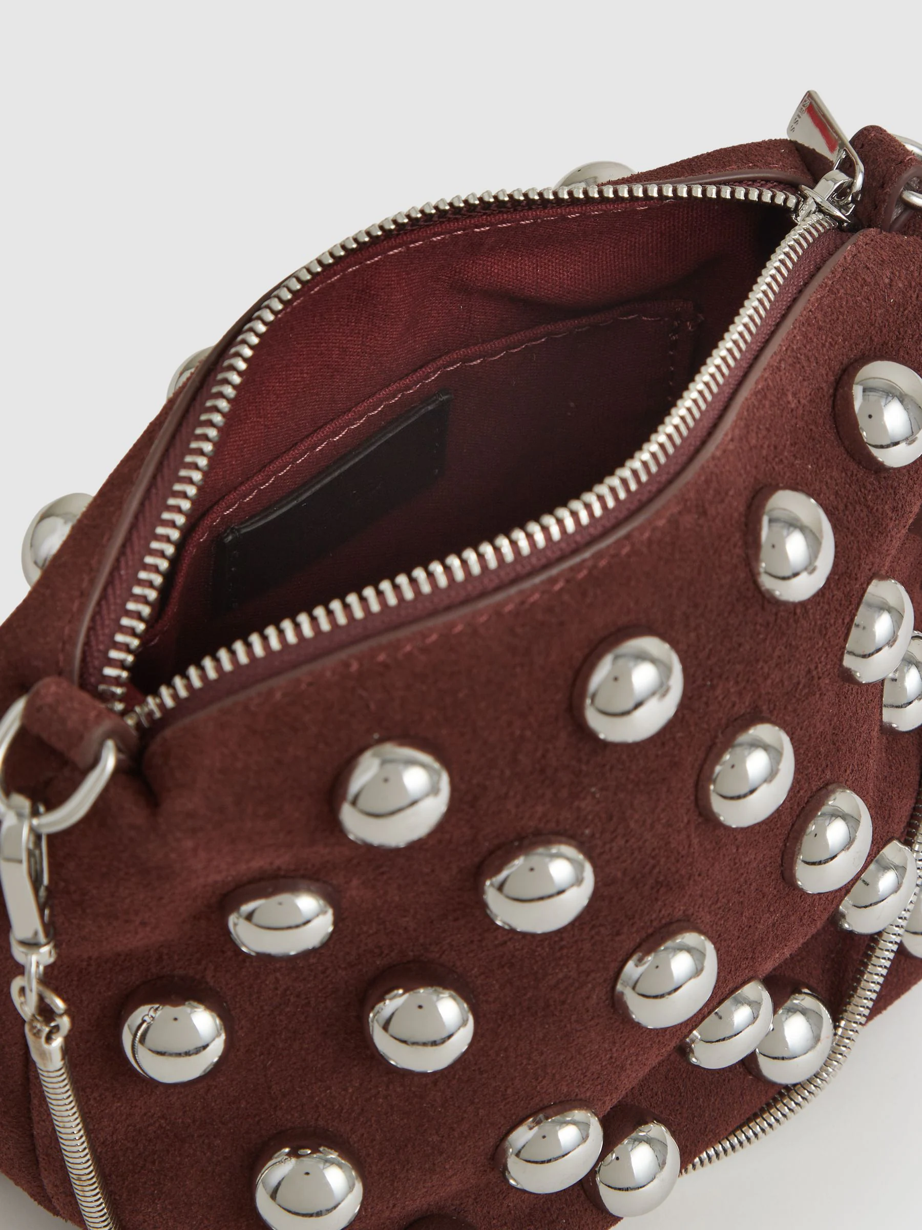 Reiss Leandra Suede Studded Shoulder Bag