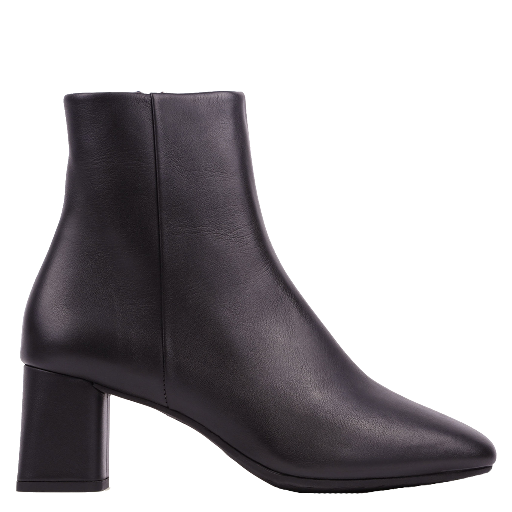 PHOEBE - Bottines à talon en cuir | Noir