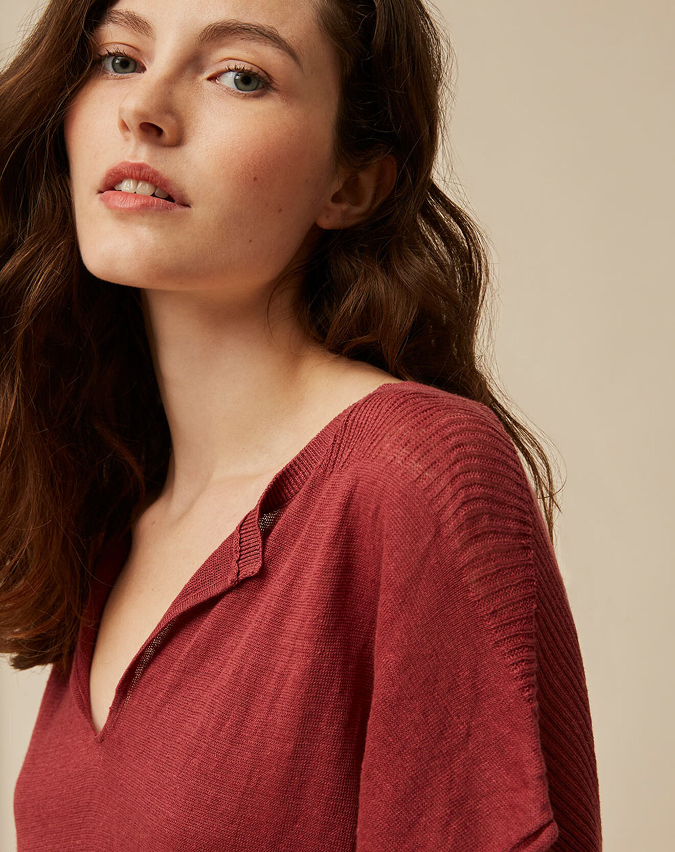 Harris Wilson Robe 100% Lin Therese terracotta