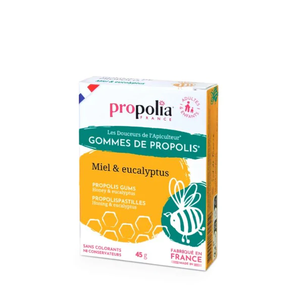 Propolia Gommes Miel et Propolis - Propolis Miel & Eucalyptus 45 unités