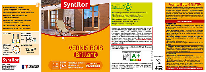 Vernis extérieur BSC Incolore Brillant Syntilor - 1 L
