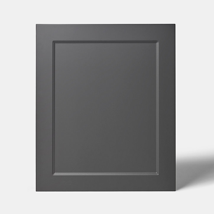 Porte de meuble de cuisine Artemisia gris graphite mat l. 60 cm x H. 72 cm GoodHome