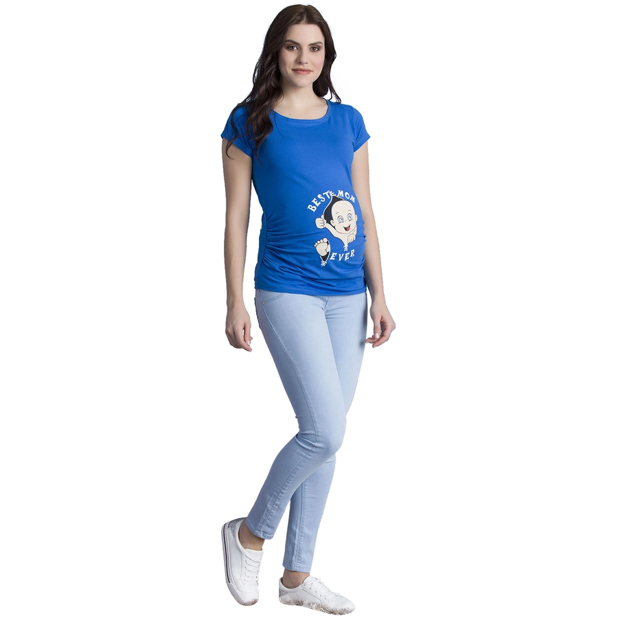 M.M.C. Umstandsshirt Best Mom Ever mit Motiv Dunkelblau