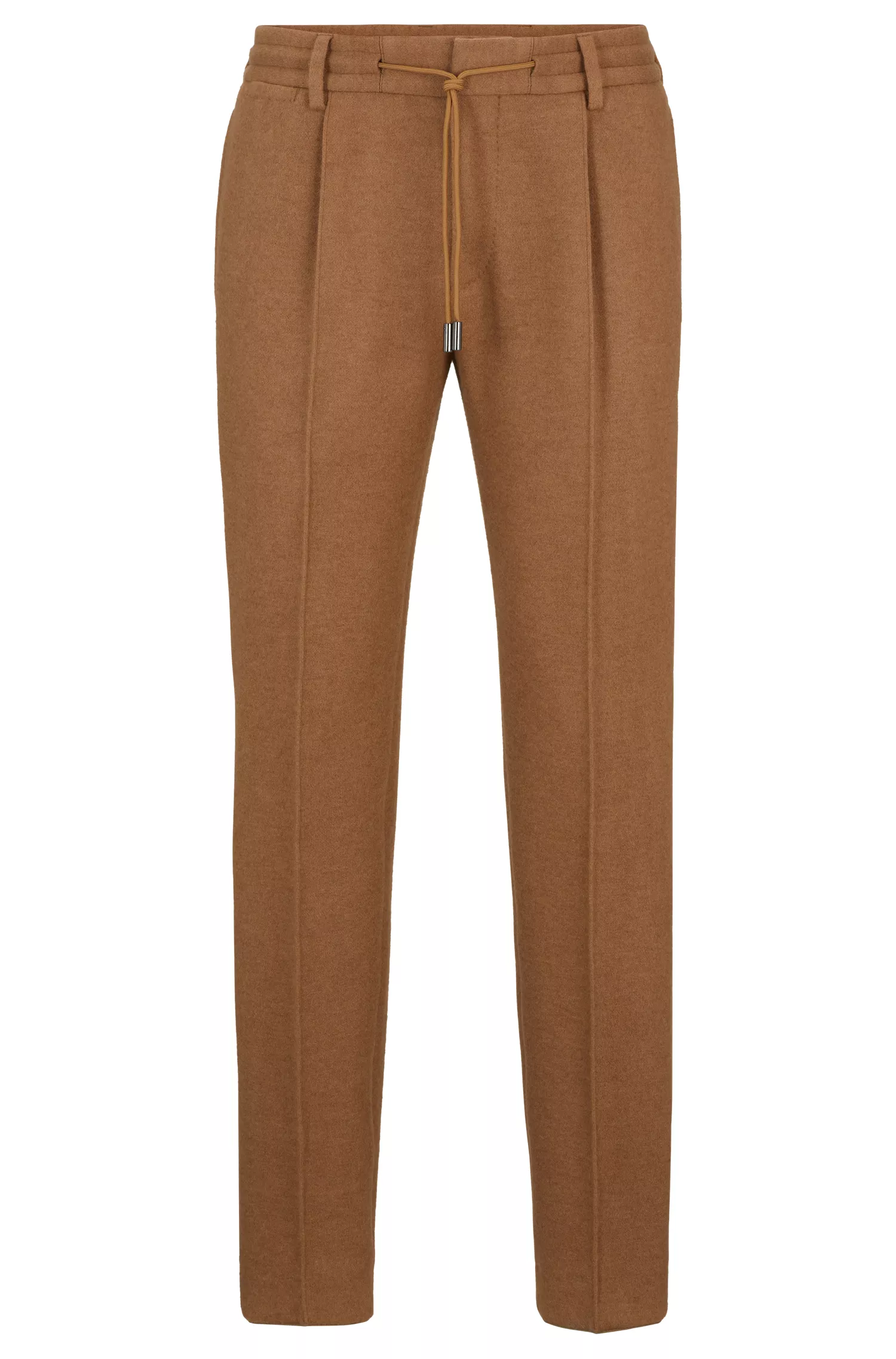 Calça BOSS Camel-Slim-fit em mistura de pelo de camelo